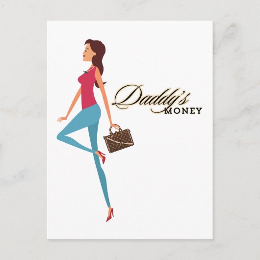 Daddy's Money, Niedlich & Sassy Teenage Girl, Funn Postkarte (Vorderseite)