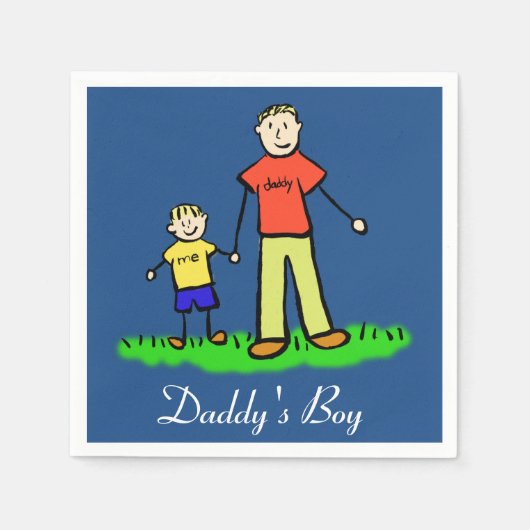 Daddys Personalisierte Familiencharakter Napkin Serviette (Vorderseite)