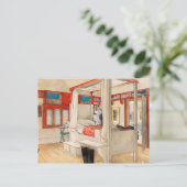 Daddy's Room, 1895 von Carl Larsson Postkarte (Stehend Vorderseite)