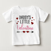 "Daddy's small Valentine" rosa Herzen und Pfeil Baby T-shirt (Vorderseite)