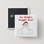 Daddy's Snuggle Bear Tshirts und Geschenke Button (Vorne & Hinten)