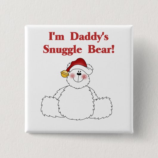 Daddy's Snuggle Bear Tshirts und Geschenke Button (Vorderseite)