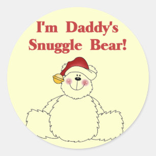 Daddy's Snuggle Bear Tshirts und Geschenke Runder Aufkleber