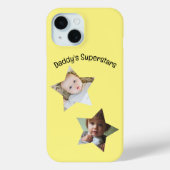 Daddy's Superstars Personalisiert zwei Foto Text Case-Mate iPhone Hülle (Rückseite)