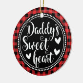 Daddy's Sweetheart Little Girl Red Kariert Keramik Ornament (Links)