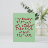 Daddys tätowiert Felsen Postkarte (Stehend Vorderseite)