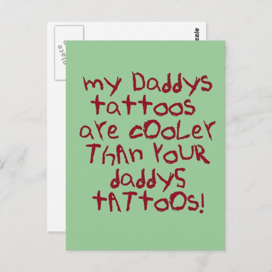 Daddys tätowiert Felsen Postkarte (Vorne/Hinten)