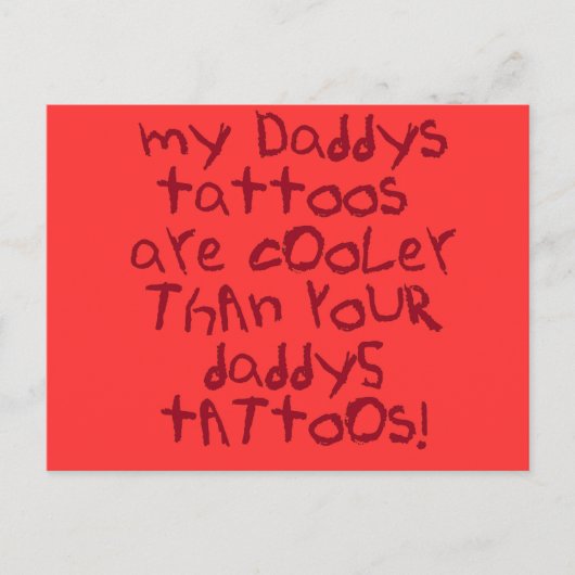 Daddys Tattoos Rock Postkarte (Vorderseite)