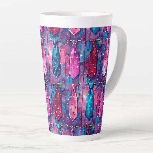 Daddy's Tie Collection Large Ceramic Latte Mug Milchtasse (Rechte Ecke)