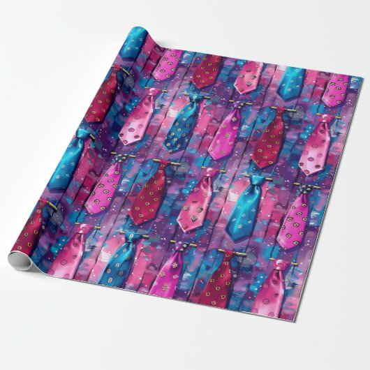 Daddy's Tie Collection Matte Wrapping Paper Geschenkpapier (Ungerollt)