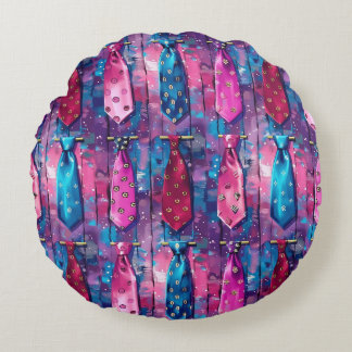Daddy's Ties Round Cotton Throw Pillow Rundes Kissen