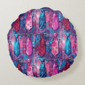 Daddy's Ties Round Cotton Throw Pillow Rundes Kissen (Rückseite)