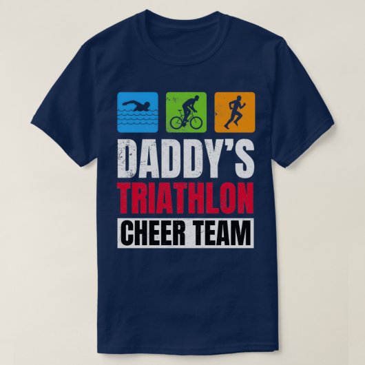 Daddys Triathlon Supporters Family Cheer T-Shirt (Design vorne)