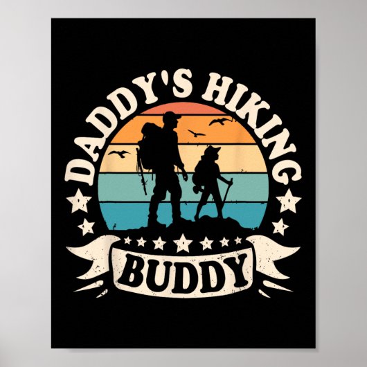 Daddy's Wanderbuddy Hiker Vater Kinderjungen für V Poster (Vorne)
