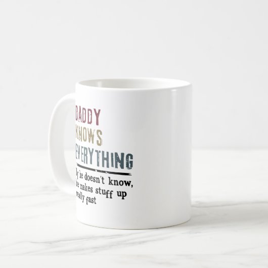 Daddy's Wisdom-Tasse mit Sarcastic Quote und Doodl Kaffeetasse (Vorderseite Links)
