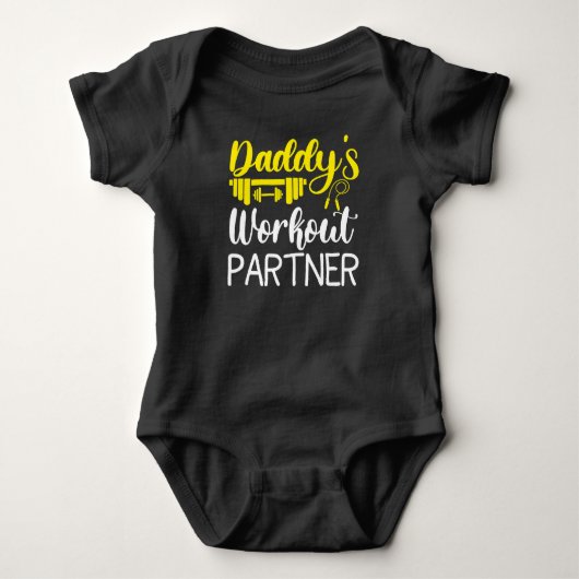 Daddy's Workout Partner Baby Strampler (Vorderseite)