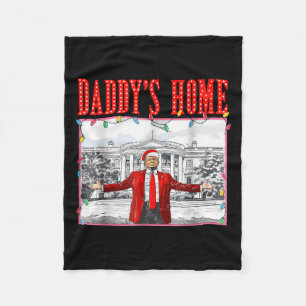 Daddy's Zuhause For Christmas Trump Weihnachtsmann Fleecedecke