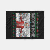 Daddy's Zuhause Funny Santa Trump Weihnachten Ugly Fleecedecke (Vorderseite (Horizontal))