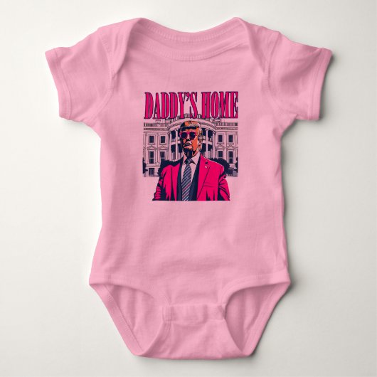 Daddys Zuhause Pink Trump Baby Strampler (Vorderseite)