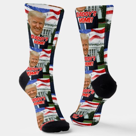 Daddys Zuhause Präsident Donald Trump 2024 Sieg Socken (Gewinkelt)
