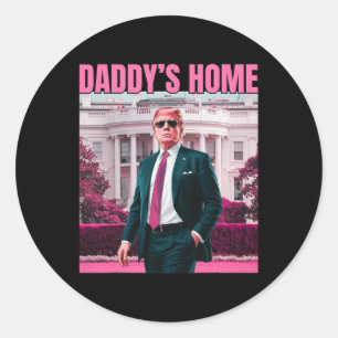 Daddys Zuhause Trump Pink 2024 America Ck 2024 Runder Aufkleber