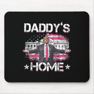 Daddys Zuhause Trump Pink 2024 Funny Trump Amerika Mousepad