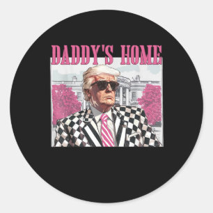 Daddys Zuhause Trump Pink 2024 Runder Aufkleber