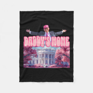 Daddys Zuhause Trump Pink Trump Won 2024: Amerika Fleecedecke