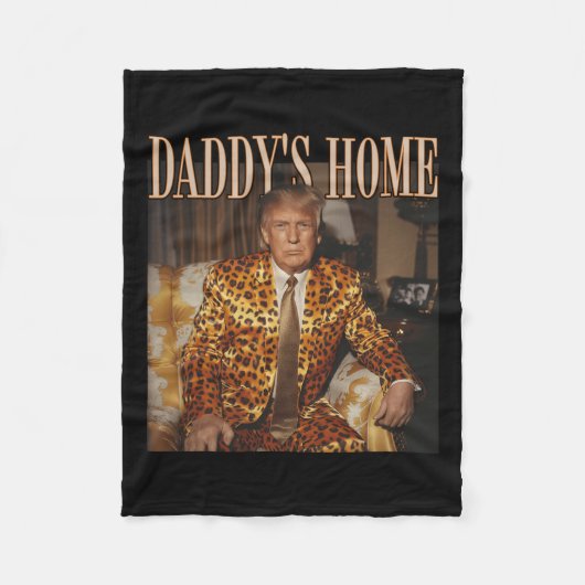 Daddys Zuhause Trump Trump 2024 Leopard Funny Fleecedecke (Vorderseite)