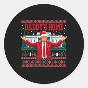 Daddys Zuhause Trump-Wahl gewinnt Weihnachten Runder Aufkleber