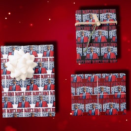 Daddys Zuhause Trump | Weißes Haus Donald Trump Geschenkpapier Set