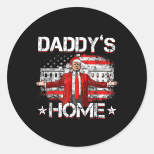 Daddys Zuhause Trump Xmas 2024 Funny Trump nimmt A Runder Aufkleber