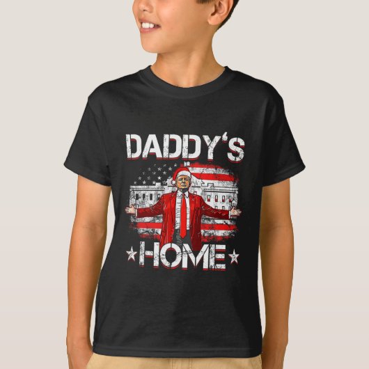Daddys Zuhause Trump Xmas 2024 Funny Trump nimmt A T-Shirt (Vorderseite)