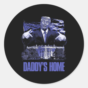 Daddys Zuhause White House Trump 2024 Wahl Runder Aufkleber