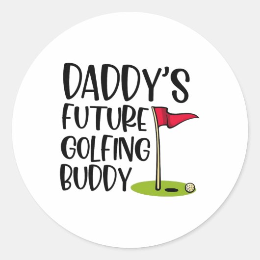 Daddys Zukunft des Golfing Buddy 1 Runder Aufkleber (Vorderseite)