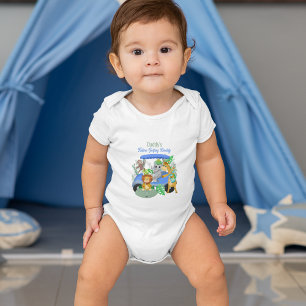Daddys zukünftiges Golfbaby Dschungeltiere Blau Baby Strampler