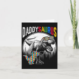 Daddysaurus Autism Sister Puzzleteile und T Rex Karte