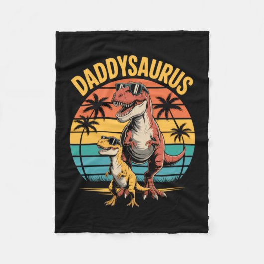 Daddysaurus Dinosaur Sommer Vatertag Fleecedecke (Vorderseite)