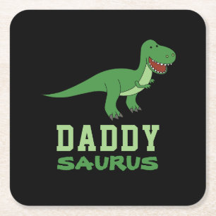 Daddysaurus Dinosaur T-Rex Dino Vater Vatertag Rechteckiger Pappuntersetzer