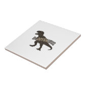 Daddysaurus Dinosaur Vintage Engraving Shirt Desig Fliese (Seite)