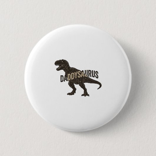 Daddysaurus Dinosaur Vintage Gravur Shirt Design Button (Vorderseite)