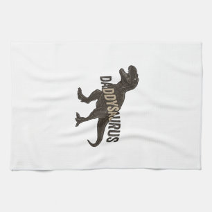 Daddysaurus Dinosaur Vintage Gravur Shirt Design Geschirrtuch