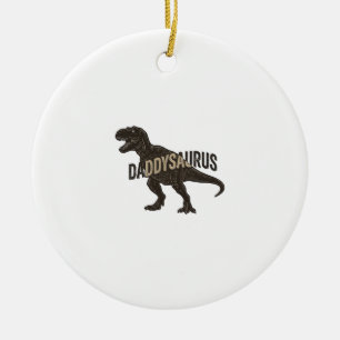 Daddysaurus Dinosaur Vintage Gravur Shirt Design Keramik Ornament