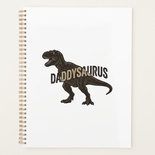 Daddysaurus Dinosaur Vintage Gravur Shirt Design Planer (Vorderseite)