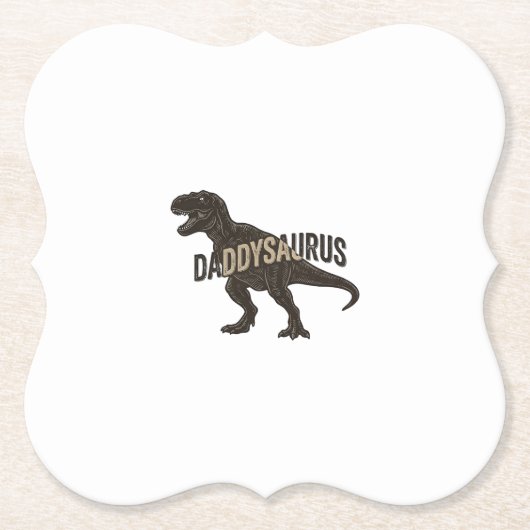 Daddysaurus Dinosaur Vintage Gravur Shirt Design Untersetzer (Vorderseite)