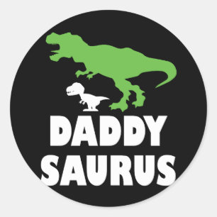 Daddysaurus Dinosaurier Vater T Rex Vatertag Runder Aufkleber