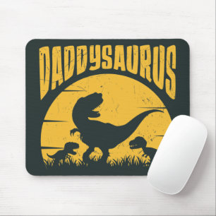 Daddysaurus Dinosaurier Vater Vater Schwarz Gelb Mousepad