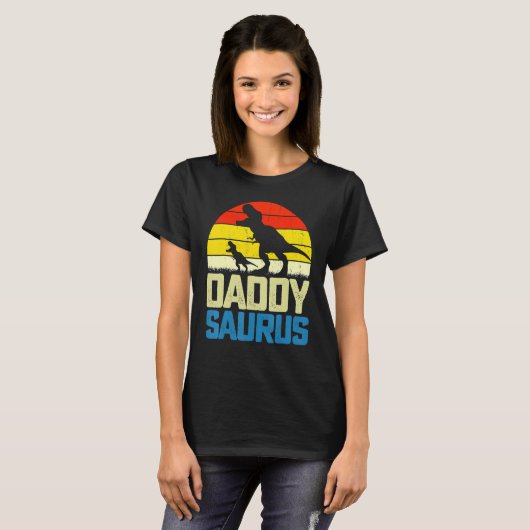 Daddysaurus Fathers Day  Daddy Saurus Men Dad T-Shirt (Vorne ganz)