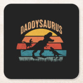 Daddysaurus - Funny Dinosaur Vater Geschenk Rechteckiger Pappuntersetzer (Vorderseite)