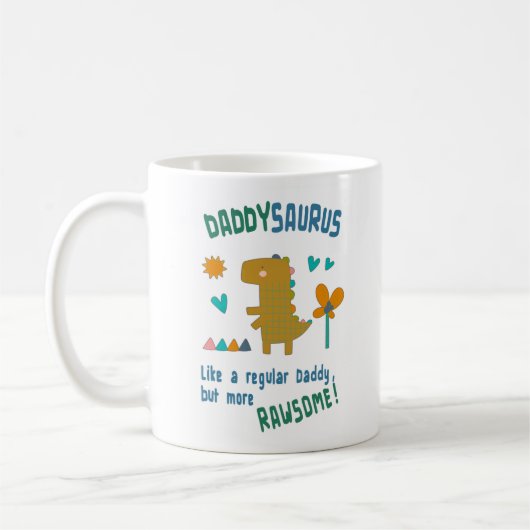 DaddySaurus Geburtstag oder Vatertag Kaffeetasse (Links)